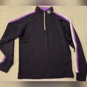 Footjoy 1/4 Zip Sweater Vibrant Purple Arm Stripes